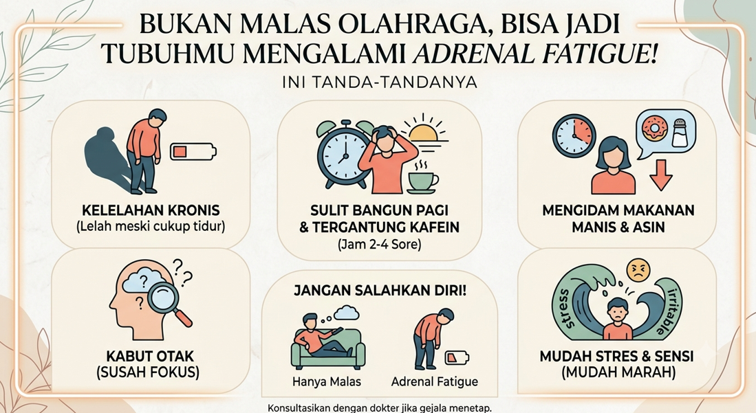 Bukan Malas Olahraga, Bisa Jadi Tubuhmu Mengalami Adrenal Fatigue! Ini Tanda-tandanya